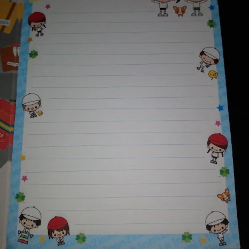 16pc LOT: TRAVEL LOVERS/CARTOON CHARACTER WRITING PAPER + ENVELOPES (4 DESIGNS)